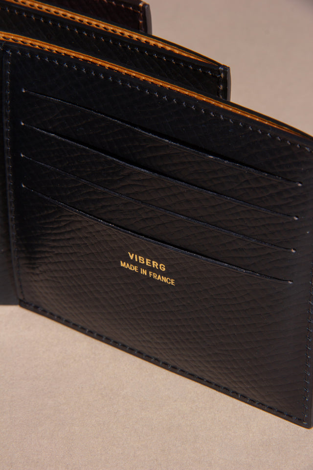 Viberg Billfold - Black Hatchgrain Shell Cordovan - VIBERG