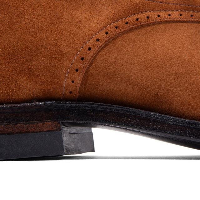 Viberg x Garmsville Brogue Navvy Boot™ in Parisian Brown Janus Suede - VIBERG