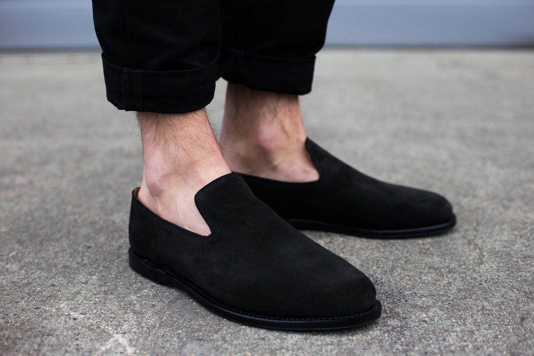 Slipper Black Calf Suede – VIBERG