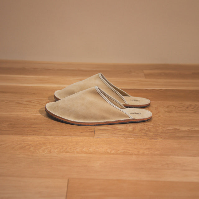 Slide - Desert Sand Janus Calf Suede