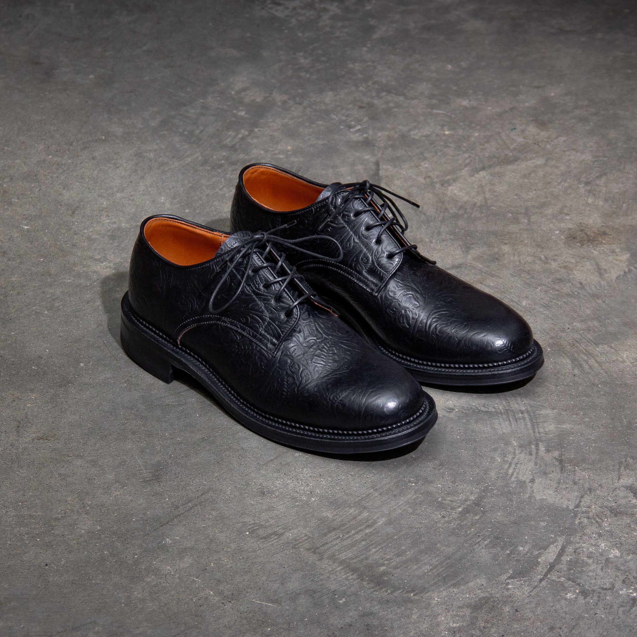 Rockland Blucher - Black Floral Shell Cordovan – VIBERG