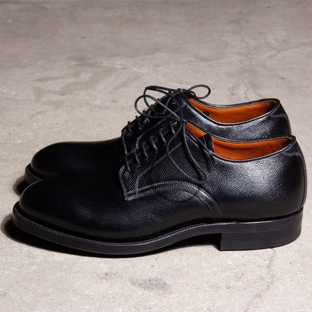 Navvy Cut Shoe - Black Alcazar Calf - VIBERG