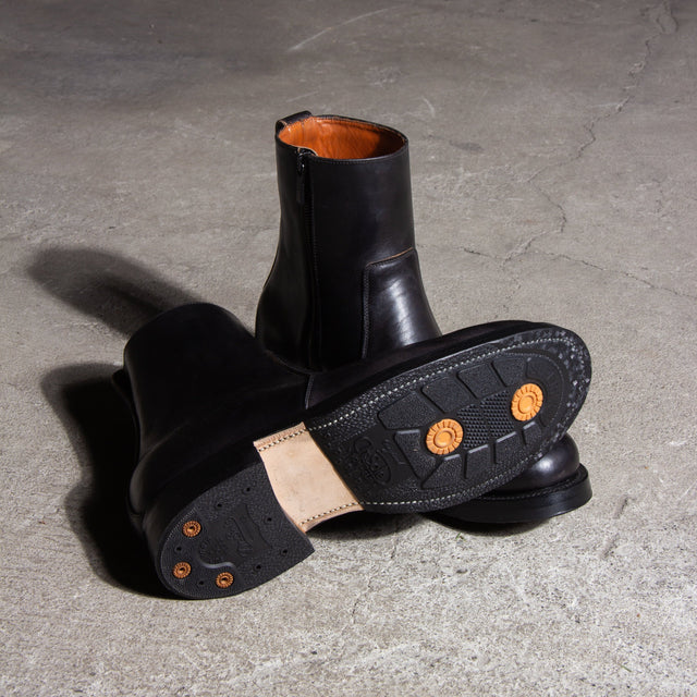 Side Zip - Black Teacore Vacchetta Lucida - VIBERG