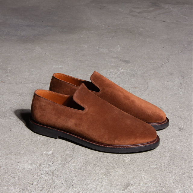 Slipper - Polo Brown Janus Calf Suede - VIBERG