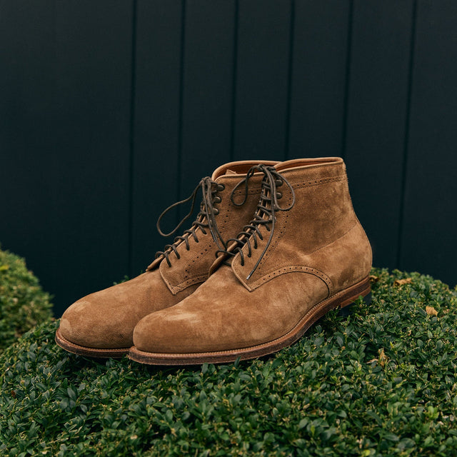 Viberg x Garmsville Brogue Navvy Boot™ in Peanut Papillon - VIBERG