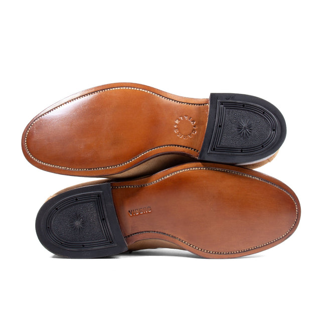 Viberg x Garmsville Brogue Navvy Boot™ in Peanut Papillon - VIBERG