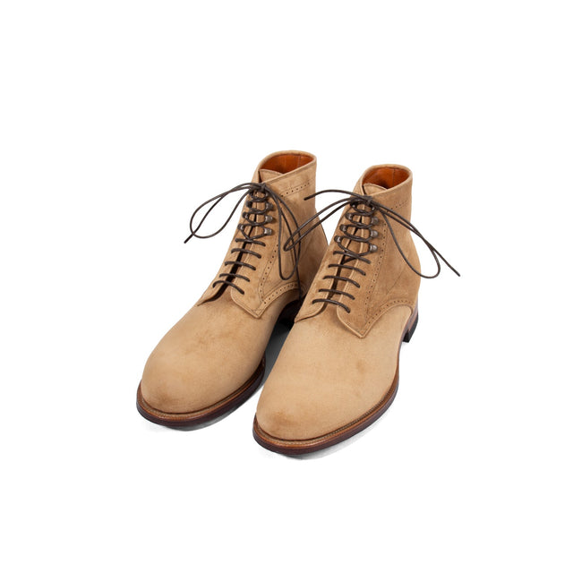 Viberg x Garmsville Brogue Navvy Boot™ in Peanut Papillon - VIBERG
