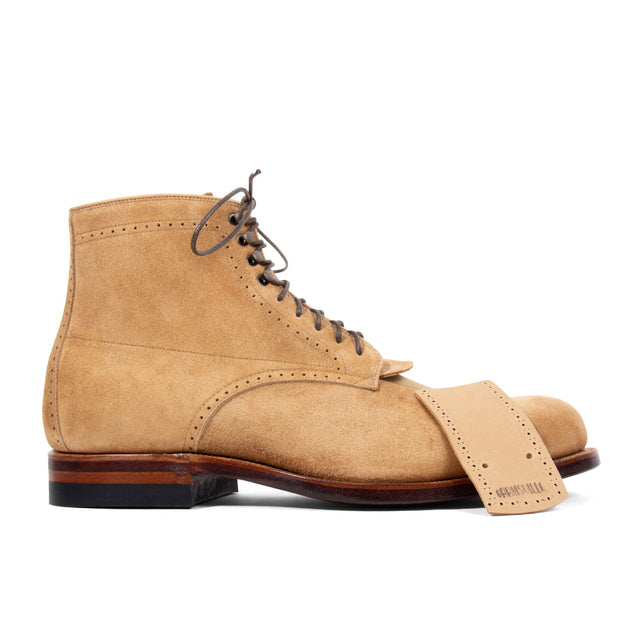 Viberg x Garmsville Brogue Navvy Boot™ in Peanut Papillon - VIBERG
